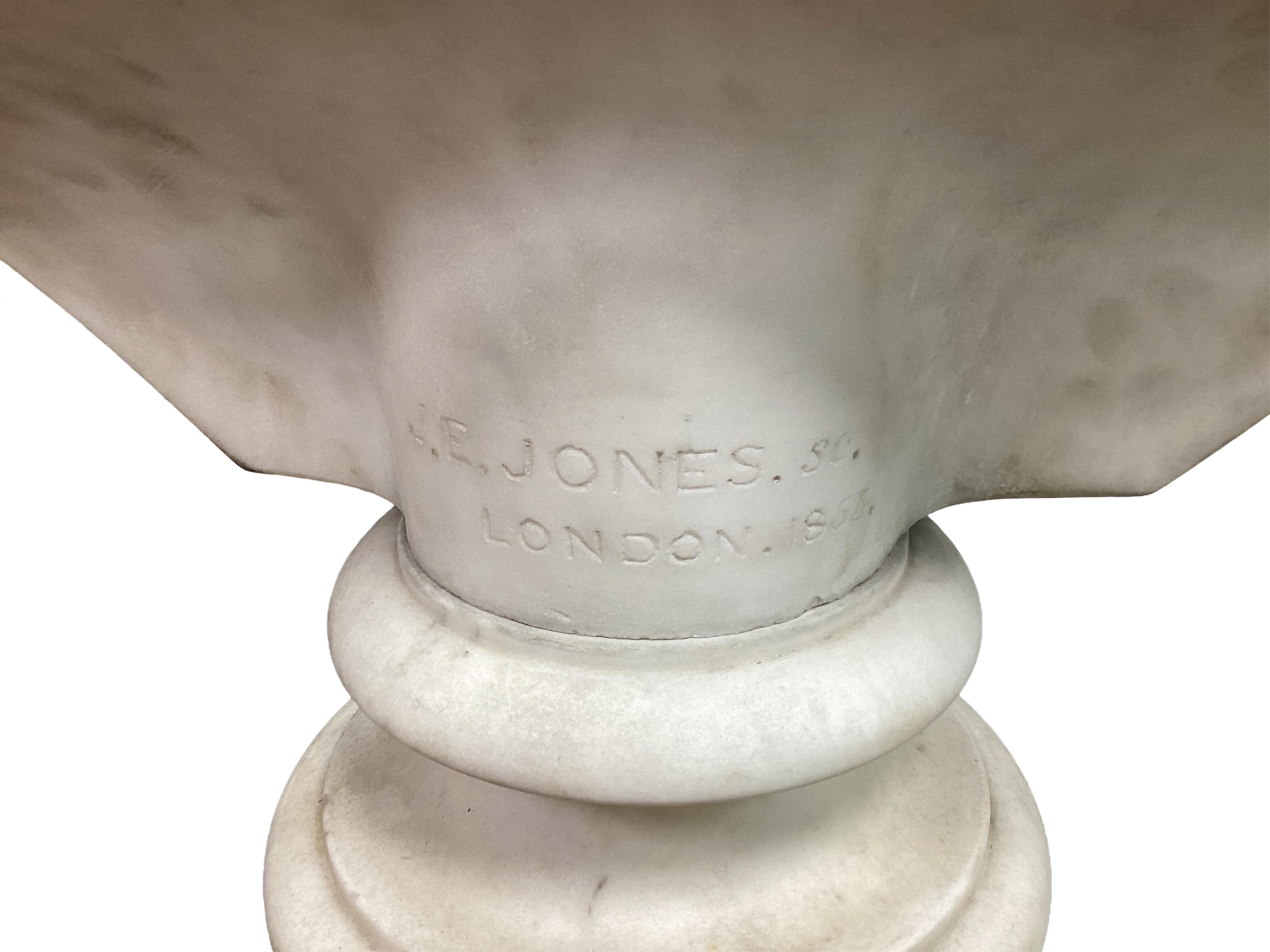 John Edward Jones (1806-1862). A life size marble bust of a lady, dated 1856